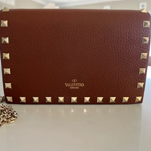 Valentino Garavani Rockstud Pebbled Leather Shoulder Bag / Crossbody / Clutch - Picture 3 of 16